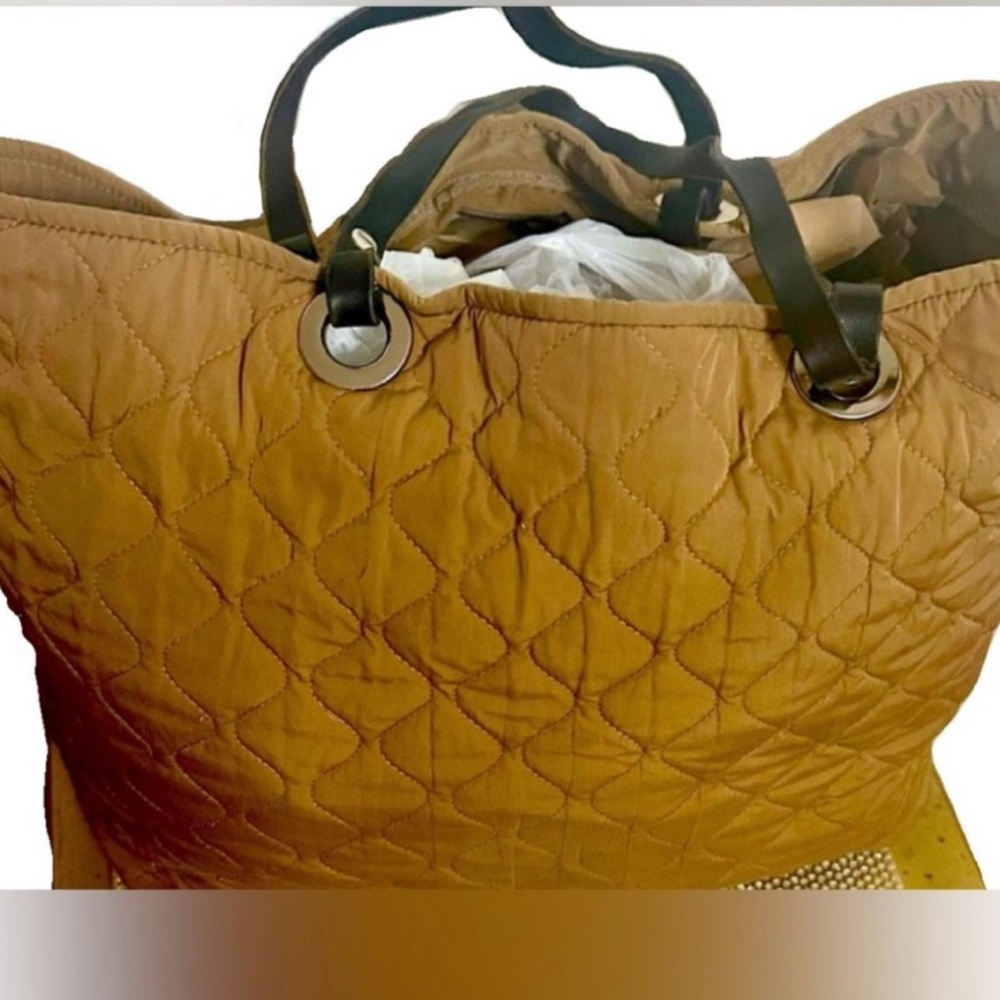 Quilted Tan Tote Bag Banana Republic